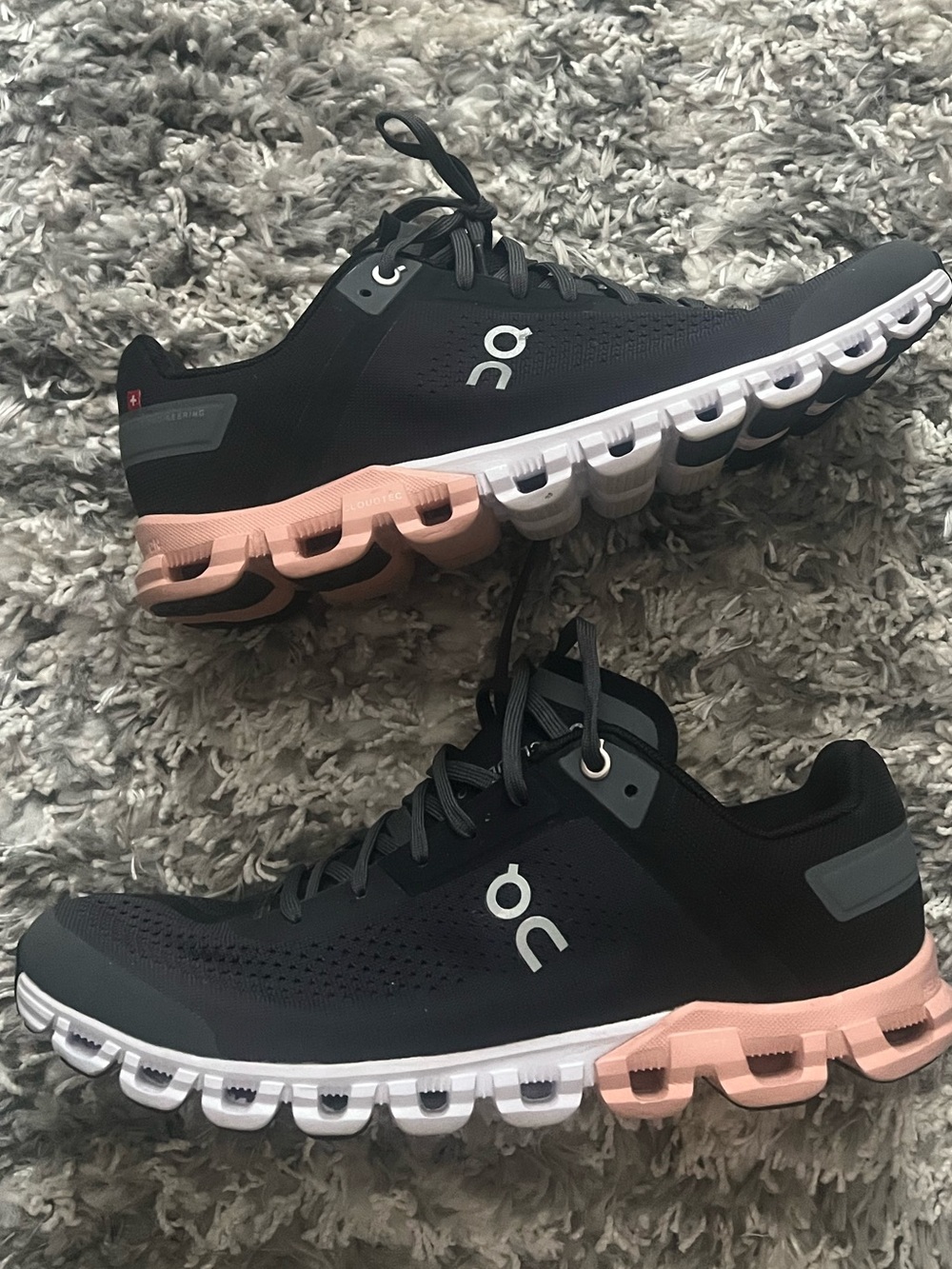 On Running Women's Gray & Pink Cloud Running Shoe - Picture 9 of 12
